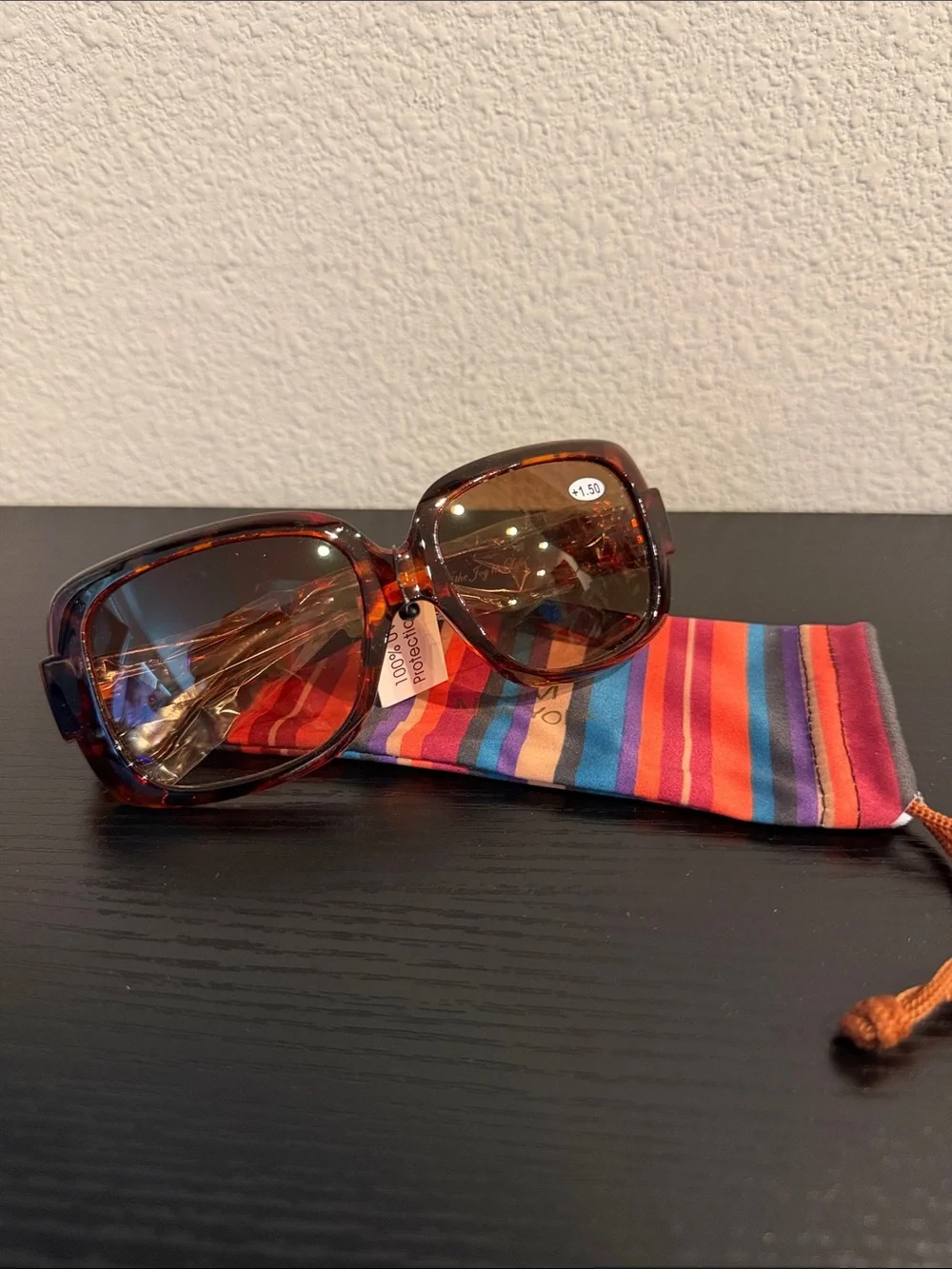 Oversized Women's Sunglasses in Tortoiseshell Brown +1.50